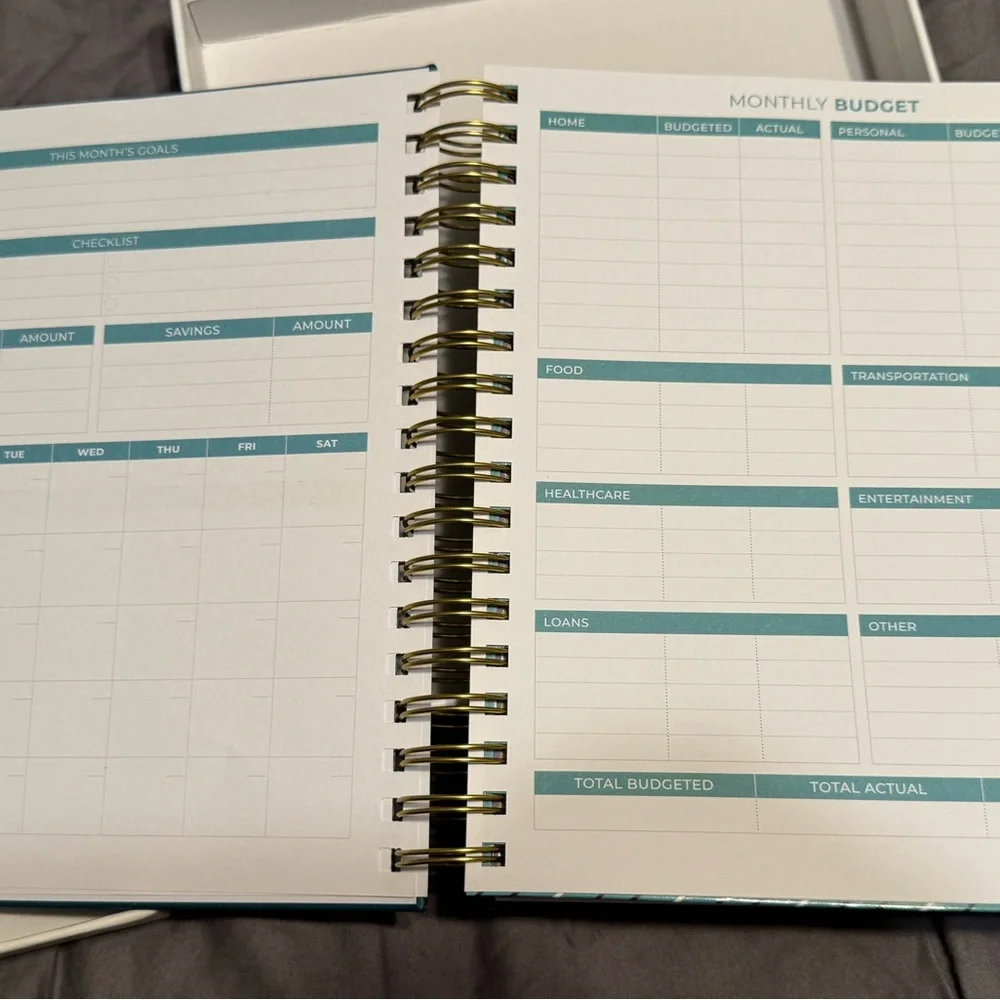 Clever Fox Budget Planner & Monthly Bill Organizer Expense Tracker Teal Green